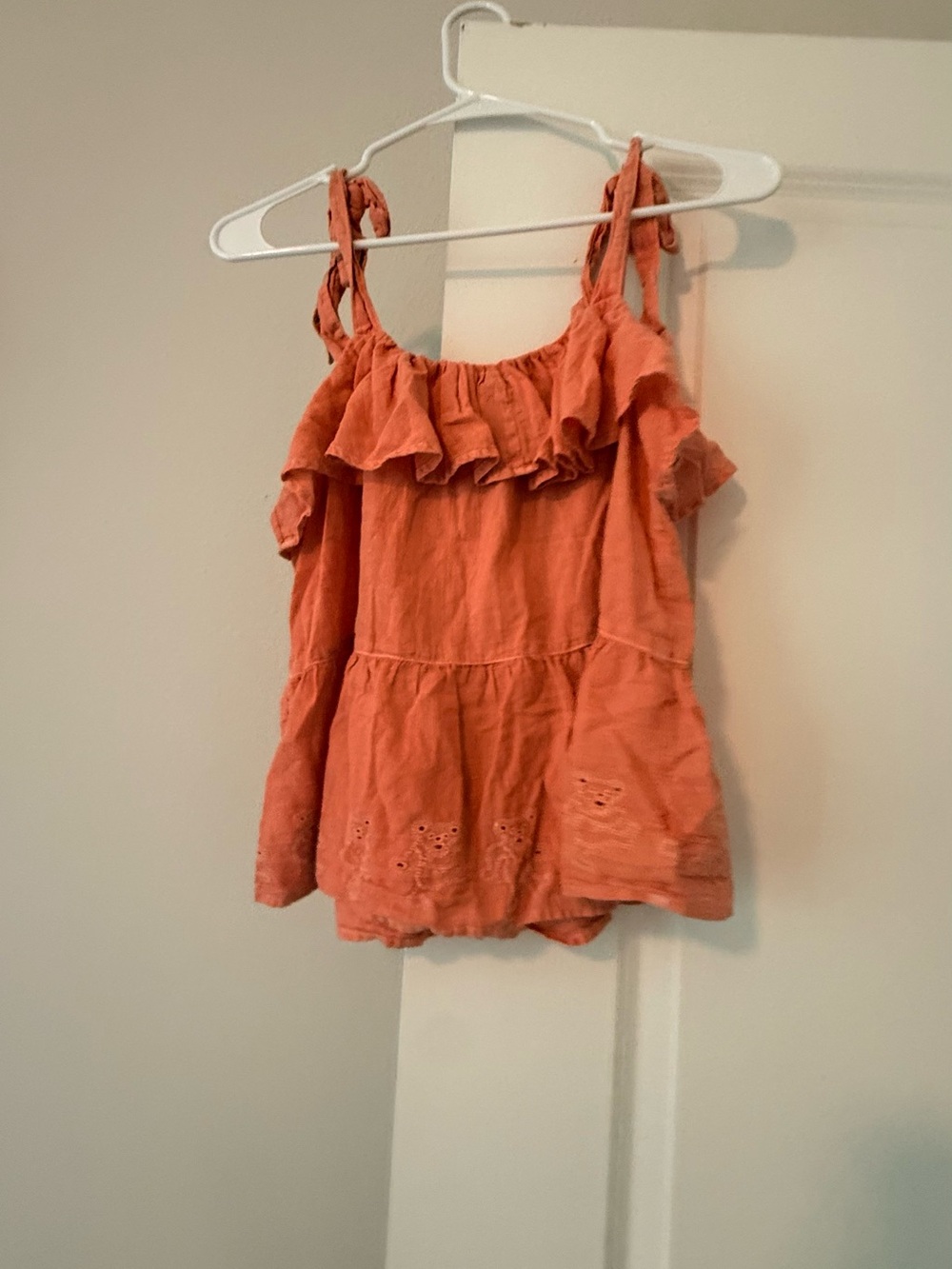 Lucky Brand Coral Tie-Shoulder Ruffle Camisole - Picture 7 of 7